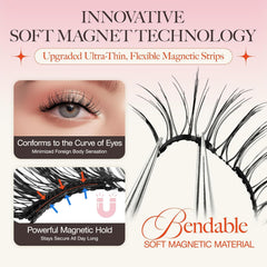 LASHVIEW Cils magnetiques confortables: magnets souples pour un ajustement doux