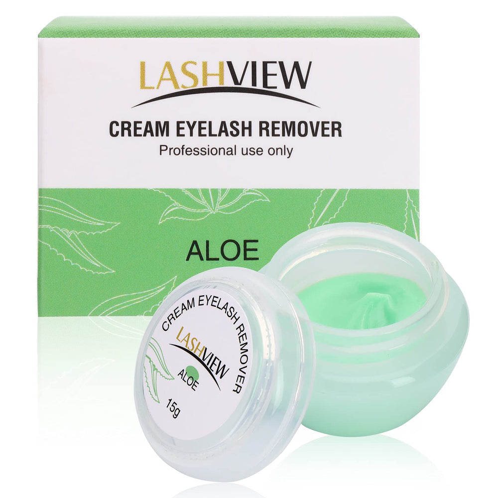 LASHVIEW Dissolvant Cils Crème—bouteille Aloe, utilisation professionnelle facile en salon.