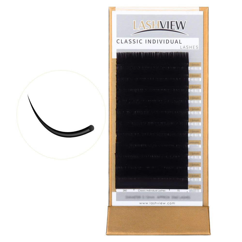 LASHVIEW extensions Boucle C 8–15 mm, léger et naturel pour un look discret.