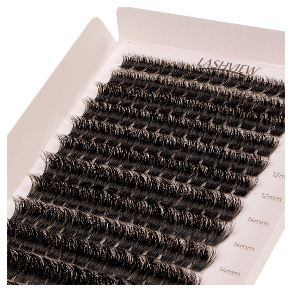 LASHVIEW NM03 cils cluster avec bande ultra-fine pour un regard naturel et confortable