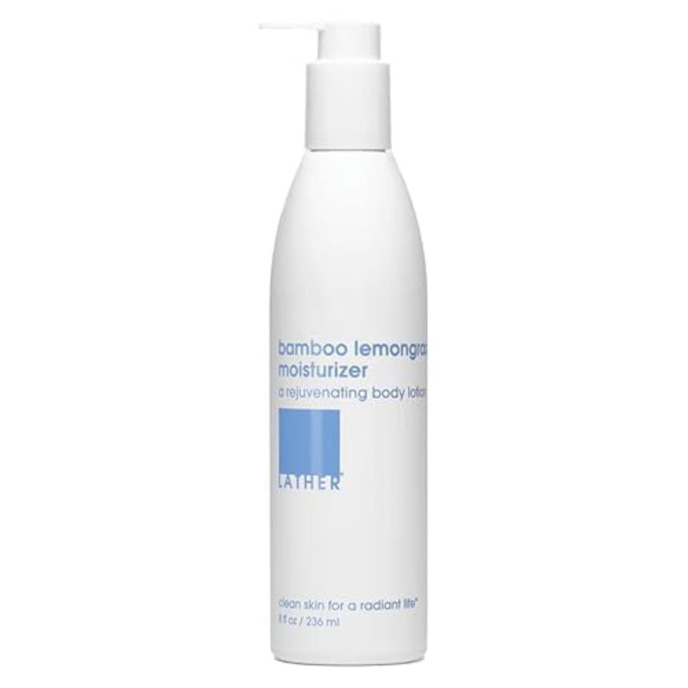 LATHER Bamboo Citronnelle – flacon élégant pour hydrater la peau au quotidien.