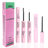 LAUBESS Colle cils en grappes avec brosse double pour une application précise.