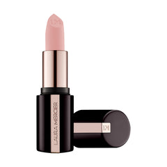 Laura Mercier Caviar Smoothing Matte Lipstick Chantilly Lace swatch nude durable sur lèvres