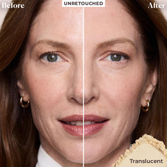 Laura Mercier poudre libre translucide, pouf velours pour une application précise et douce.