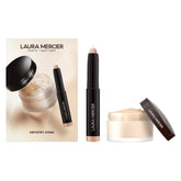 Laura Mercier poudre translucide emballage élégant, contrôle de brillance durable.