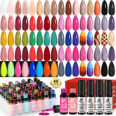 Coffret Lavender Violets pour vernis gel, 49 pièces, idéal pour manucure à domicile.