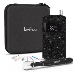 Lavinda perceuse-ongles noir strass : outil élégant pour une manucure précise.