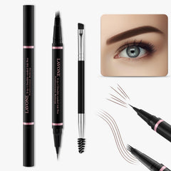 LAVONE crayon sourcils 2-en-1 imperméable, traits réalistes et tenue longue durée.