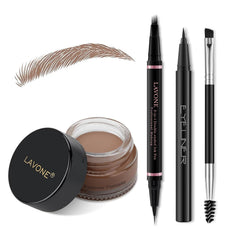LAVONE crayon-sourcils 2-en-1: traits réalistes et longue tenue.