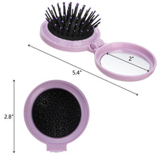 Lawei brosse-cheveux pliable avec miroir noir pour un look soigné en déplacement.