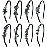 Lawie bandeau cheveux fleur strass pour un look éclatant et sûr.