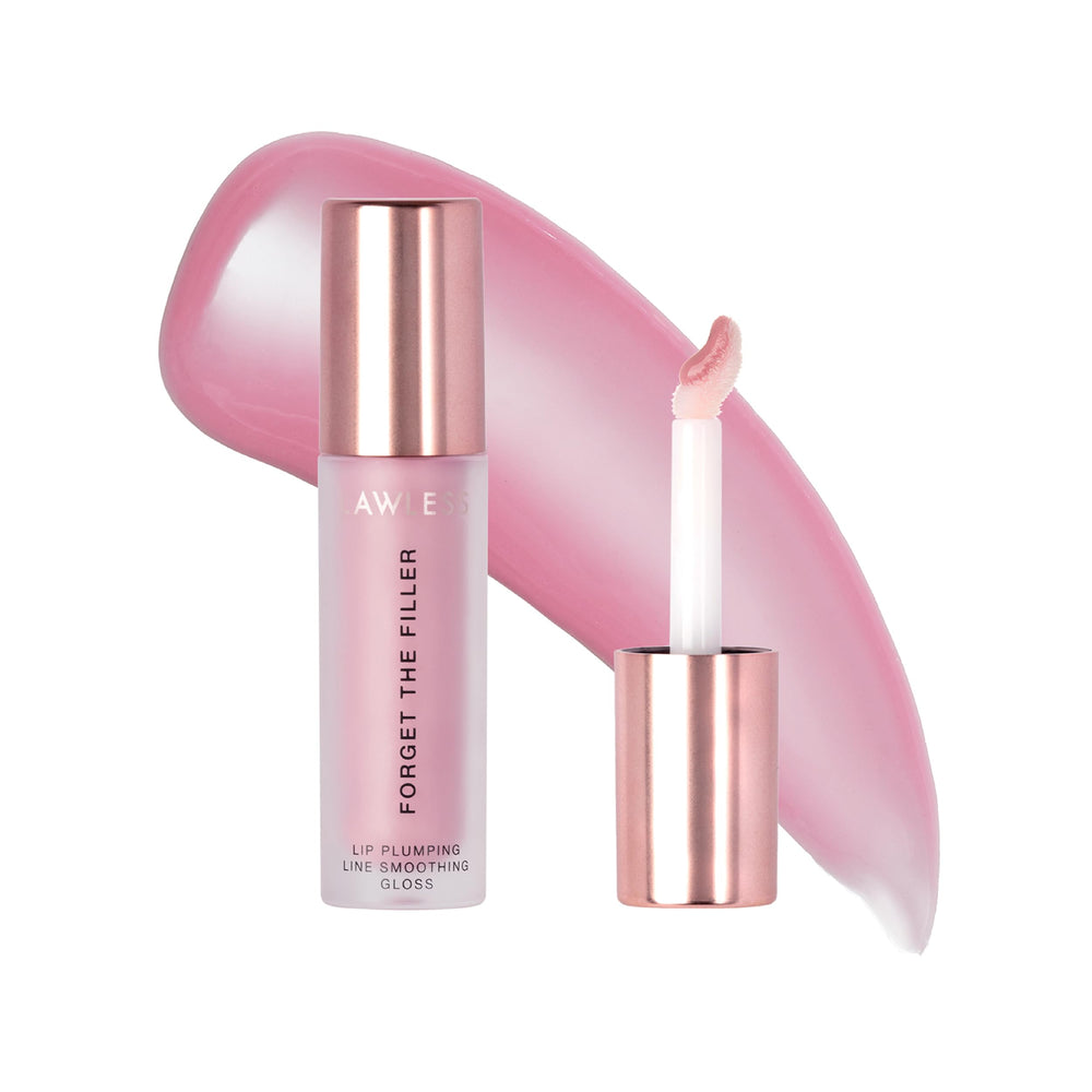 Lawless Forget The Filler Lip Plumper – Bouteille élégante offrant hydratation et brillance.