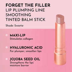 Lawless Forget the Filler swatches-sur-levres: teinte Sweetie et texture crémeuse.