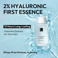 LayerLab Hyaluronic Première Essence flacon compact met en avant PDRN et peptides pour éclat.