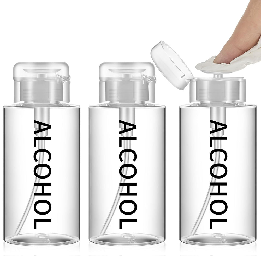 Layhit ensemble de trois bouteilles-pompe d'alcool noir 10 oz prêt à l’emploi.