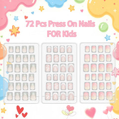 Les ongles Laza rose ombré présentent des cœurs et des paillettes pour un look ludique.