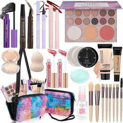 Coffret LAZORA avec palette maquillage polyvalente pour divers tons et styles