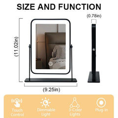 Leadzones miroir avec lumière LED intégrée, luminosité claire et réglable.