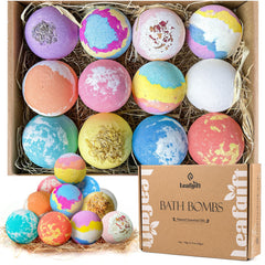 LEAFGIFT bombes de bain – ensemble de 12 parfums relaxants