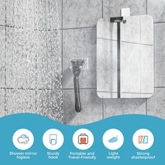 LeaOcaao Miroir douche 6,7 x 5,5 pouces pour un rasage précis.