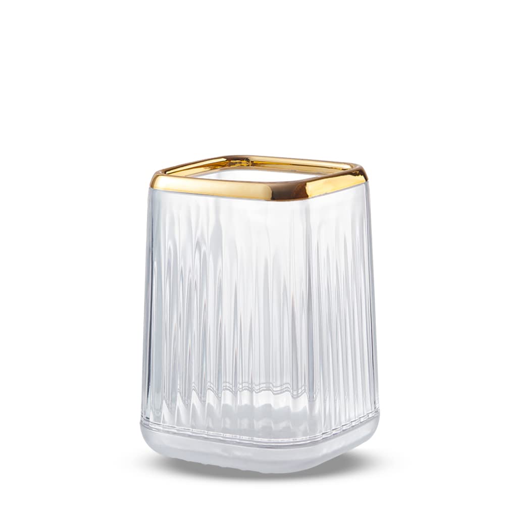 Lebenrich Organisateur pinceaux maquillage en acrylique clair, rangement élégant et pratique.