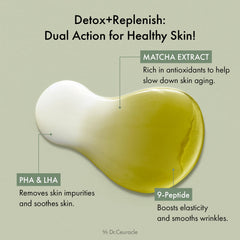 Leegeehaam Jeju Matcha Tea Essence, exfoliation douce : PHA et LHA clarifient en douceur.