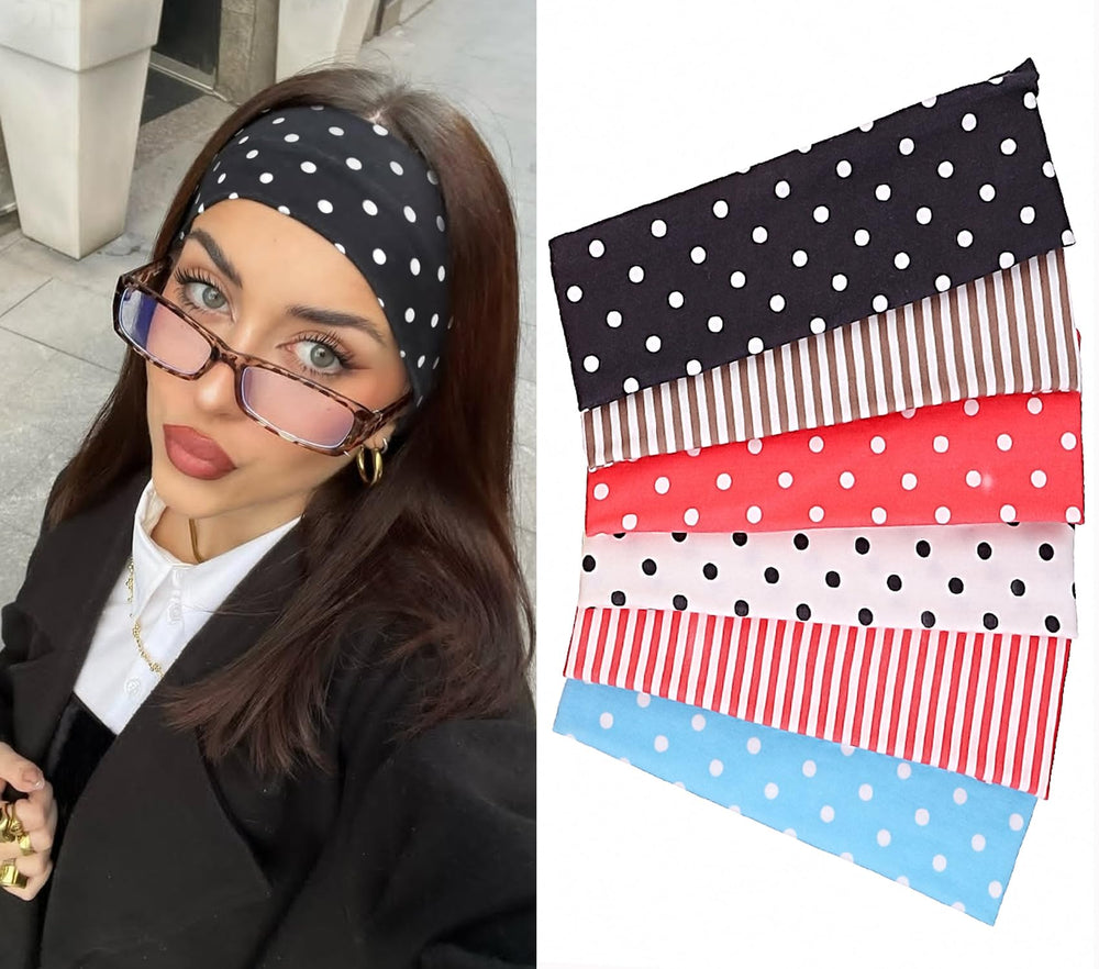 Leeven bandeau-pois-fleurs : style chic polyvalent pour les cheveux