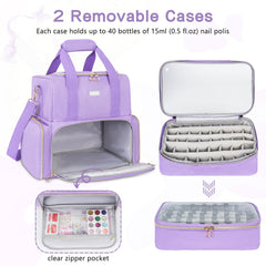 LEFOR·Z caisses vernis amovibles, 80 emplacements pour bouteilles de 15 ml.
