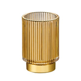 Leicurace gobelet-verre-rayures-dore porte-pinceaux élégant et pratique