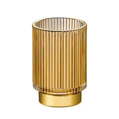 Leicurace gobelet-verre-rayures-dore porte-pinceaux élégant et pratique