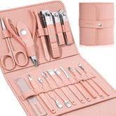 Leipple ensemble manicure 16 pièces dans coffret cuir, pratique pour voyage
