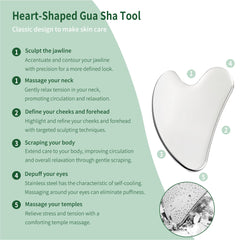 LeMeeOly gua sha cœur inox pour zones sensibles.