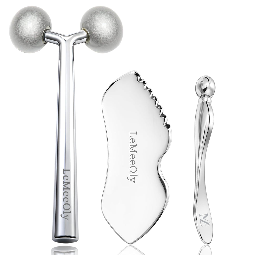 LeMeeOly gua sha visage: outil 2 en 1 pour lifting et drainage lymphatique du visage