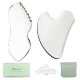 LeMeeOly gua sha visage et cou en acier inoxydable, drainage et raffermissement potentiels.