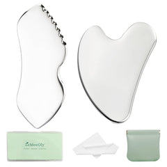 LeMeeOly gua sha visage et cou en acier inoxydable, drainage et raffermissement potentiels.