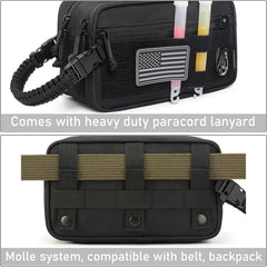 Lemubeane Trousse Tactique Noire – ouverture centrale pour un accès rapide.