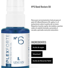 Lendan N°6 Bond Restore Oil contrôle du frizz sur cheveux humides et secs