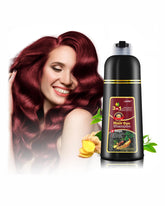 Leorx shampoing-colorant rouge vin en bouteille pour coloration pratique à domicile.