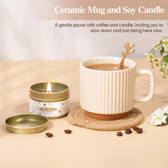 Mug en céramique Lepiche avec cuillère pour boissons chaudes