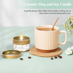 Lepiche mug ceramique et cuillere, moment de thé réconfortant