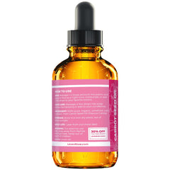 Leven Rose Carrot Seed Oil label highlights a single-ingredient formula.