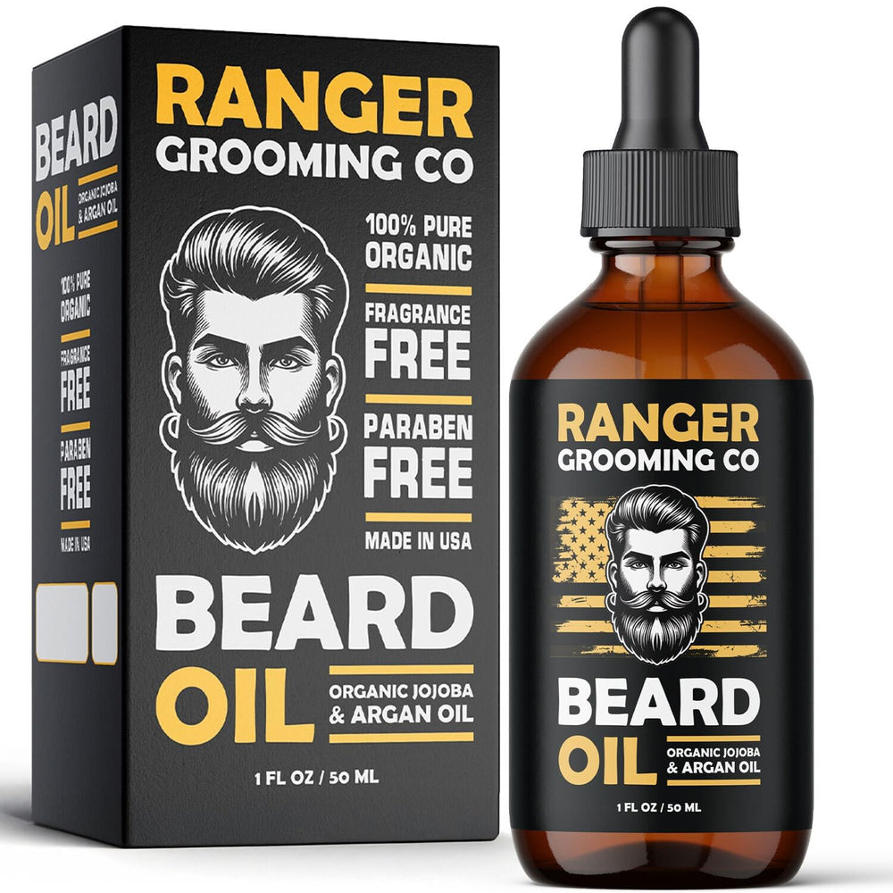 Leven Rose huile barbe flacon ambre, absorption rapide et soin pratique.