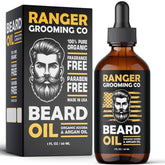 Leven Rose huile barbe flacon ambre, absorption rapide et soin pratique.