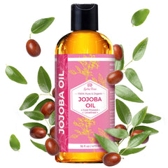Leven Rose huile jojoba, bouteille pur 473 ml, nourrit peau et cheveux.