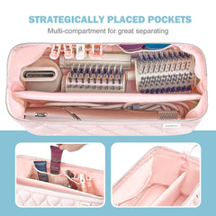 Lexeeco rangement accessoires cheveux avec poches transparentes rose, accès rapide