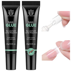 LEYKOSH colle pour ongles – séchage rapide en 10 secondes sans UV, précision et adhérence