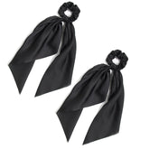 Chouchou noir LFOUVRE avec nœud élégant pour cheveux.