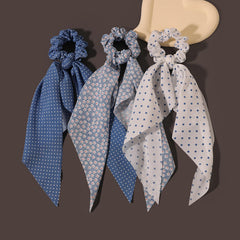 LFOUVRE Scrunchie Écharpe Florale – coiffure chic et facile à réaliser.