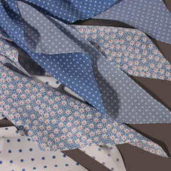 LFOUVRE Scrunchie Pois Bleu – accessoire coloré pour queue de cheval impeccable.