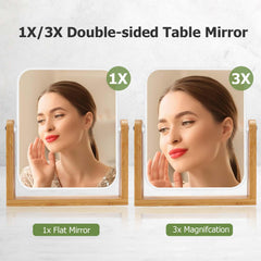 Support en bambou naturel pour miroir LFOYOU, base stable